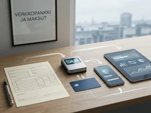 Euroihin perustuva maksunäkymä, jossa pankkisiirto, maksukortti ja digitaalinen lompakko kuvataan rinnakkaisina maksureitteinä